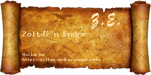Zoltán Endre névjegykártya