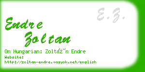 endre zoltan business card